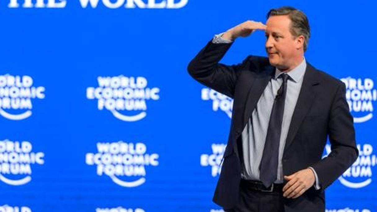 Le Premier ministre britannique, David Cameron, pendant le forum économique mondial à Davos.
