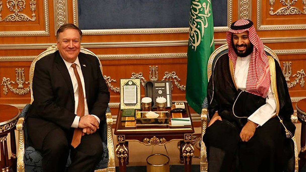 Lors d'une précédente rencontre entre Mike Pompeo et le prince héritier saoudien Mohammed ben Salmane.
