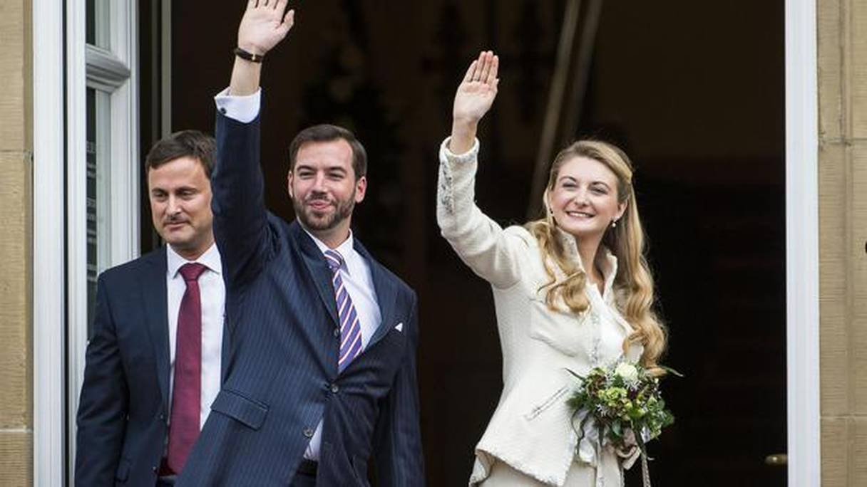 Le Grand-Duc héritier du Luxembourg, le prince Guillaume, et son épouse, la comtesse Stéphanie.
