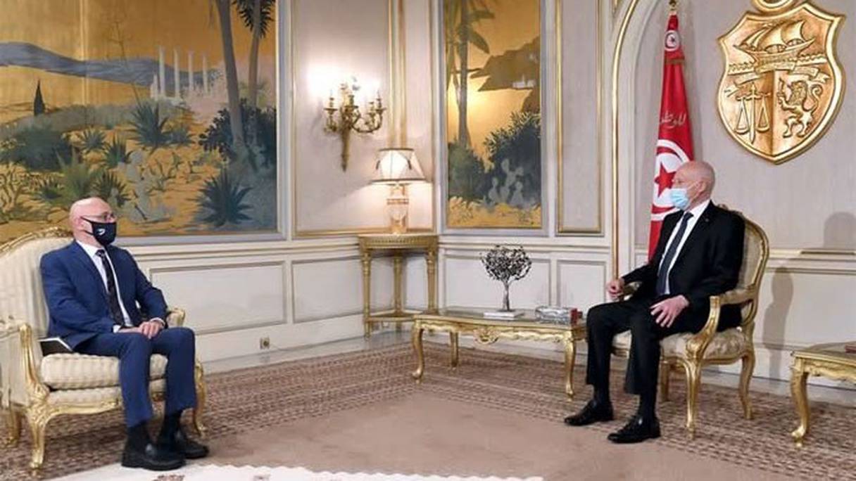 Dr Yves Souteyrand, représentant de l'OMS en Tunisie, reçu par le président de la république Kaïs Saied.
