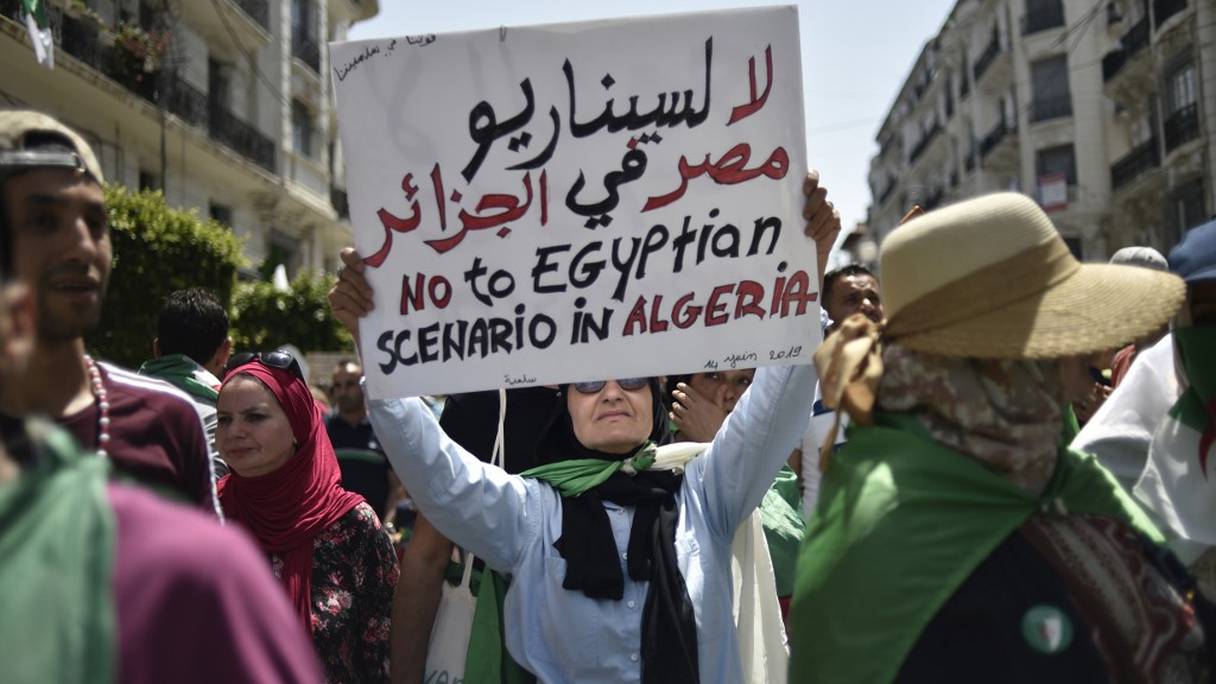 Lors d'une précédente manifestation contre le régime en Algérie.
