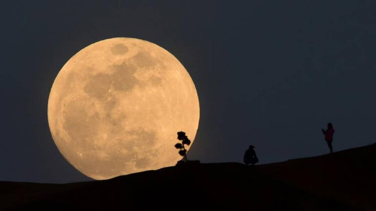 La Lune au-dessus de Los Angeles le 31 janvier 2018.
