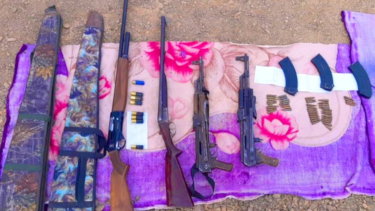 Les armes fournies par le polisario au gang lié à un réseau international de trafic de drogue. 
