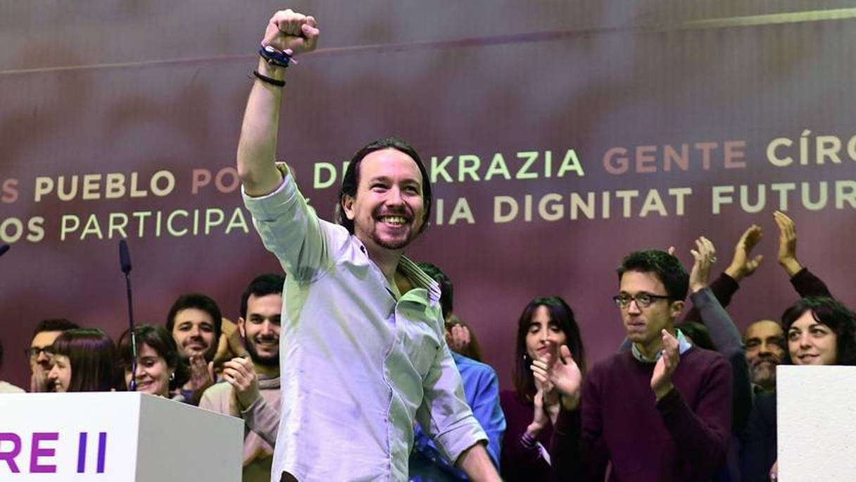 Pablo Iglesias devant les militants du parti Podemos, le 12 février 2017. 
