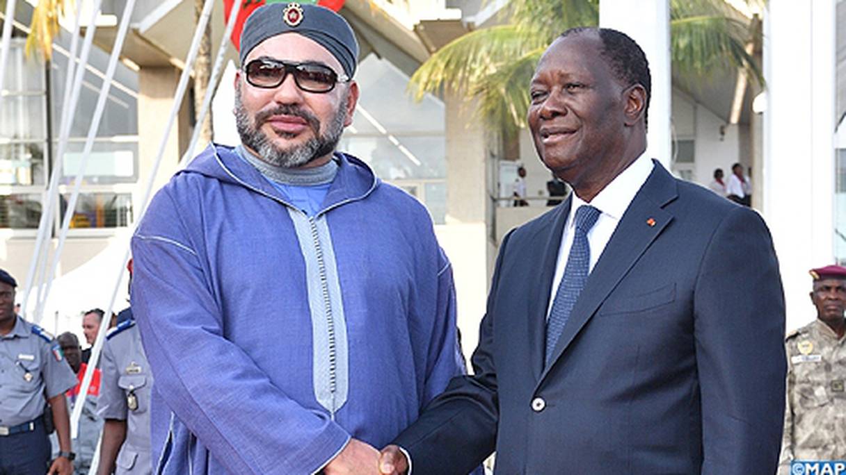 Le roi Mohammed VI et le président ivoirien Alassane Ouattara.
