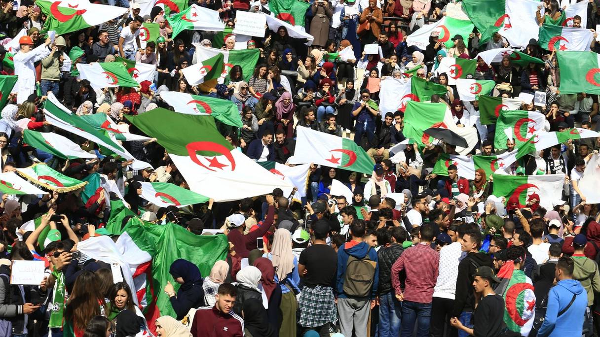 Manifestation à Alger contre un cinquième mandat pour Abdelaziz Bouteflika. 
