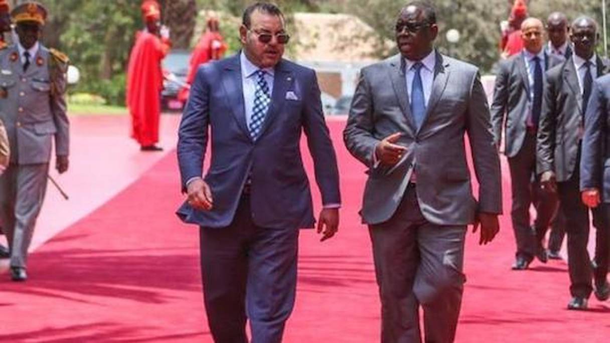 Le roi Mohammed VI et le président Macky Sall lors d'une précédente visite du souverain au Sénégal.
