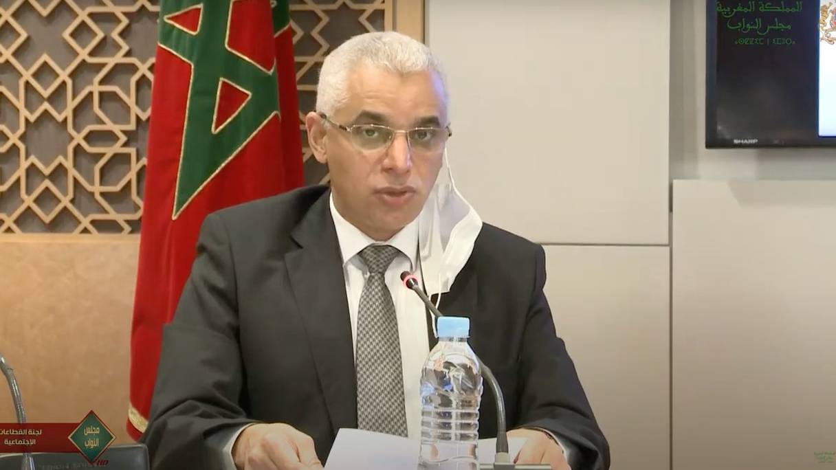 Khalid Aït Taleb, ministre de la Santé et de la Protection sociale, lors de la présentation du budget de ses départements, le lundi 8 novembre 2021 à Rabat.
