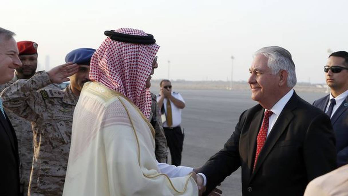 Le secrétaire d'Etat américain Rex Tillerson à son arrivée à Riyad, le 21 octobre 2017.
