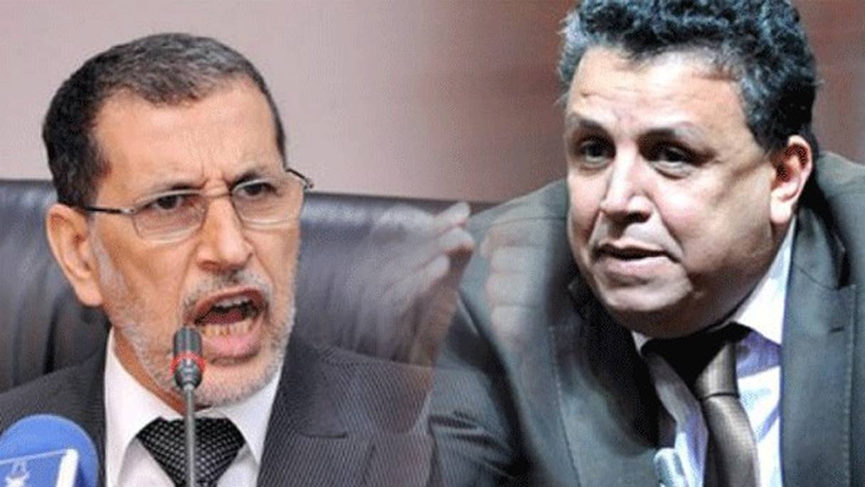 Saâd-Eddine El Othmani, chef du PJD, et Abdellatif Ouahbi, secrétaire général du PAM. 

