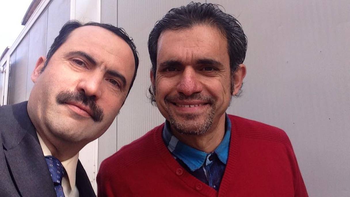 Anas Elaakil (à gauche) dans la peau d'un irakien dans le dernier film de Per Fly en tournage actuellement à Casablanca
