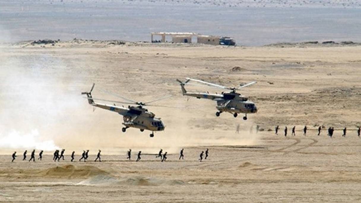 Photo des exercices de défense aérienne, menés conjointement par les forces armées égyptiennes et russes. 
