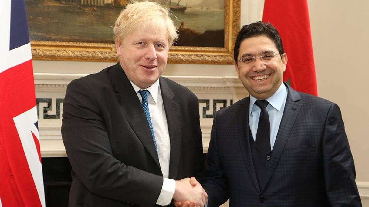  Boris Johnson, secrétaire d'État des Affaires étrangères britannique et Nasser Bourita.
