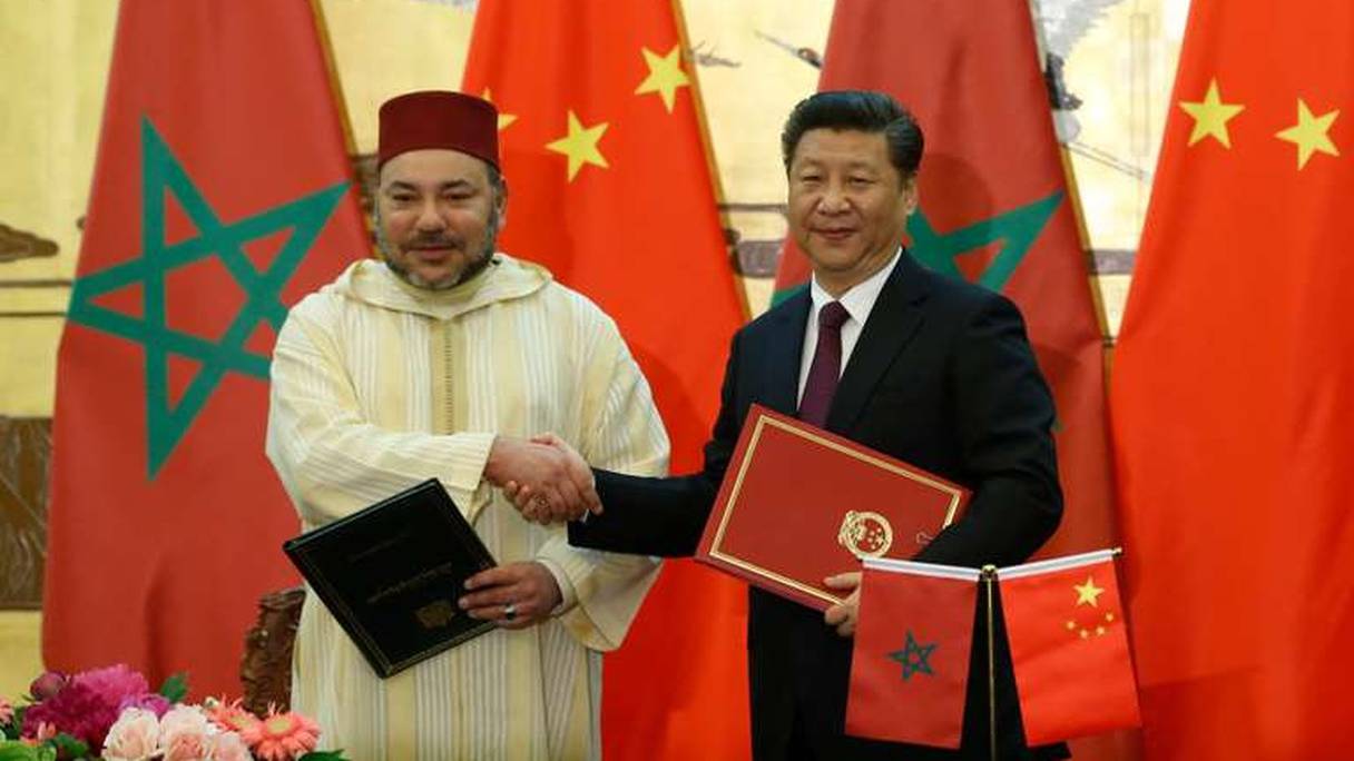 Le roi Mohammed VI et le président chinois Xi Jinping.
