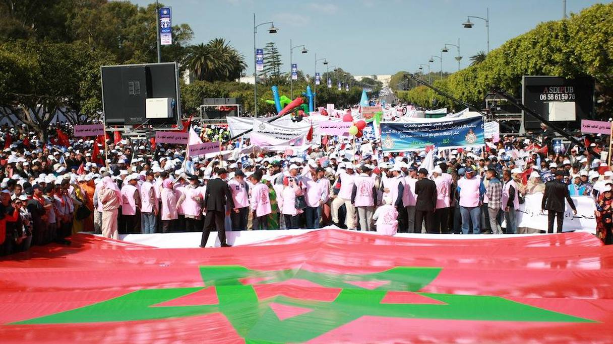 A Rabat, l'UGTM, syndicat affilié au parti de l'Istiqlal, a mobilisé plusieurs milliers de militants.
