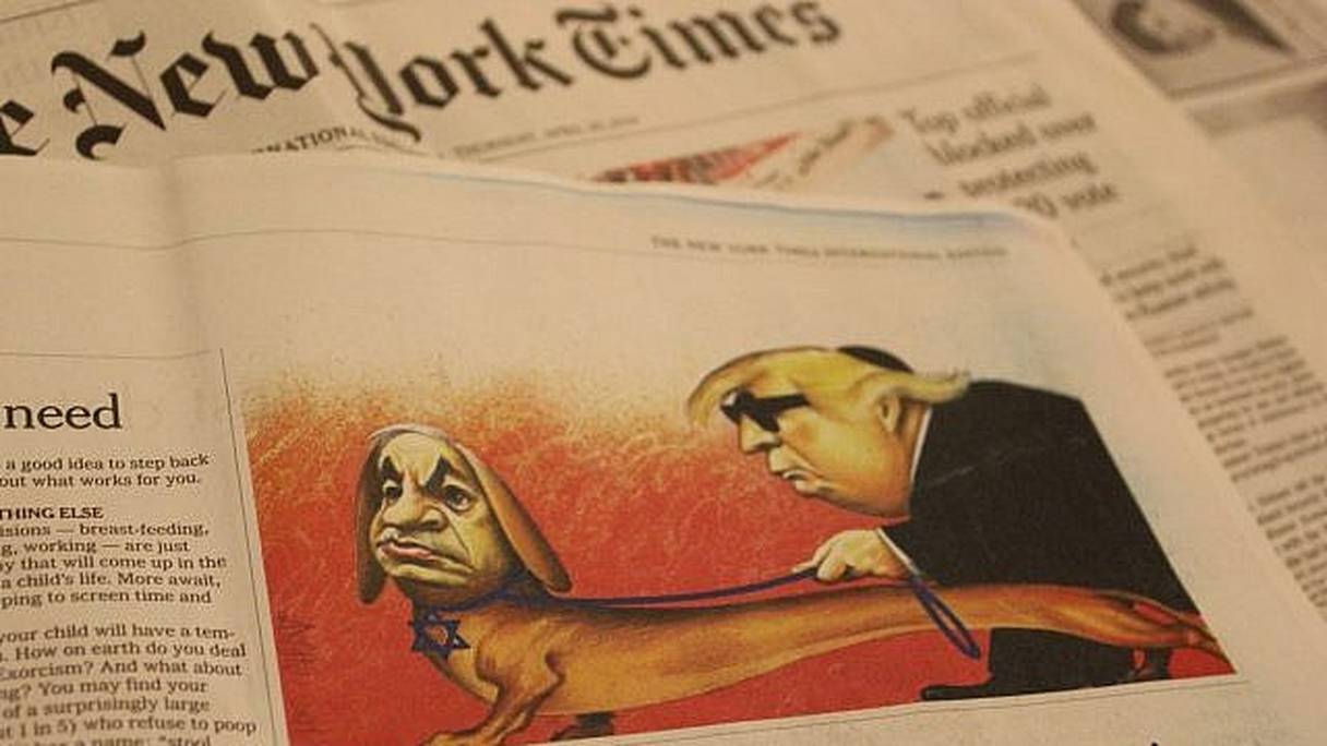 La caricature incriminée, sur le New York Times. 
