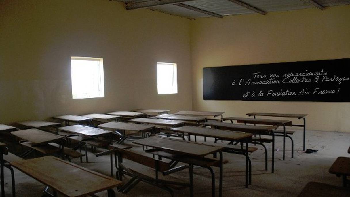 Une salle de classe dans le village de Colobane Mande, à l'ouest du Sénégal. 
