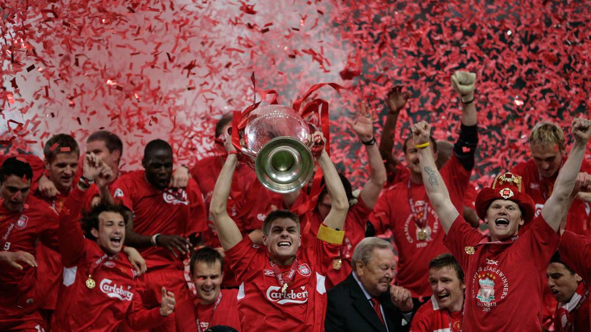Le sacre de Liverpool en finale de la Ligue des champions 2005 contre l'AC Milan.

