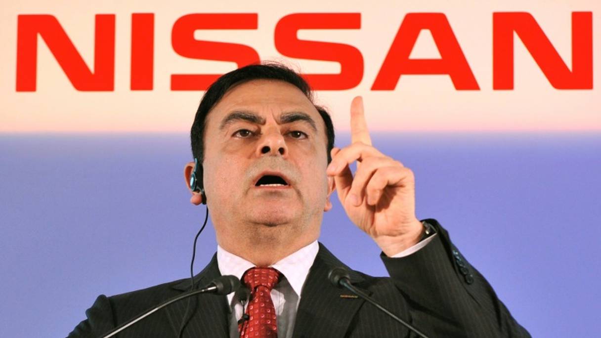 Carlos Ghosn, le président révoqué de Nissan Motors, lors d'une conférence de presse à Yokohama au Japon.
