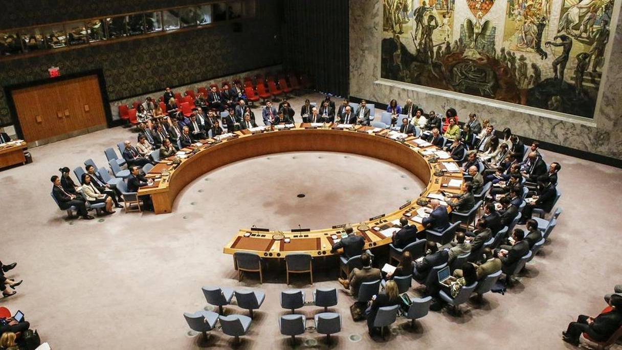 Une réunion du Conseil de sécurité de l'ONU.
