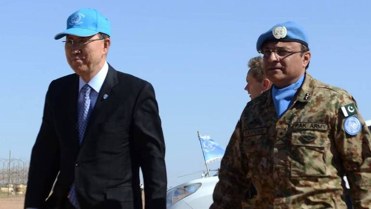 Ban Ki-moon lors de sa visite en Algérie, la première semaine de mars 2016.

