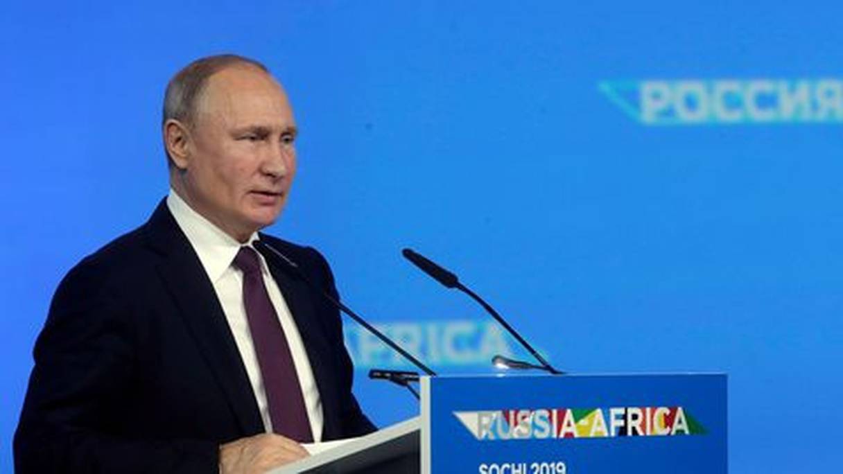 Le président russe Vladimir Poutine au Sommet Russie-Afrique.
