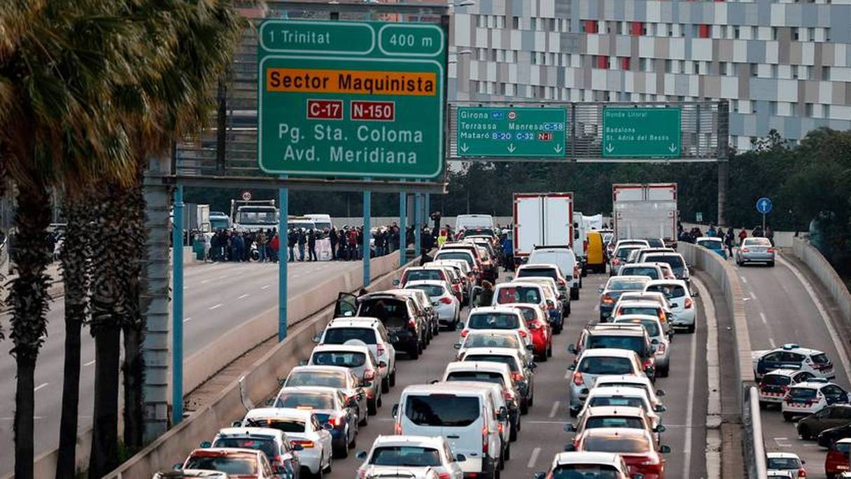Embouteillages en Catalogne.

