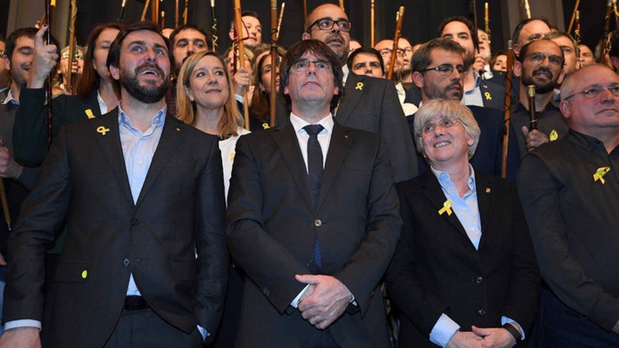 Antoni Comin, Carles Puigdemont, Clara Ponsati et Lluis Puig Gordi. 
