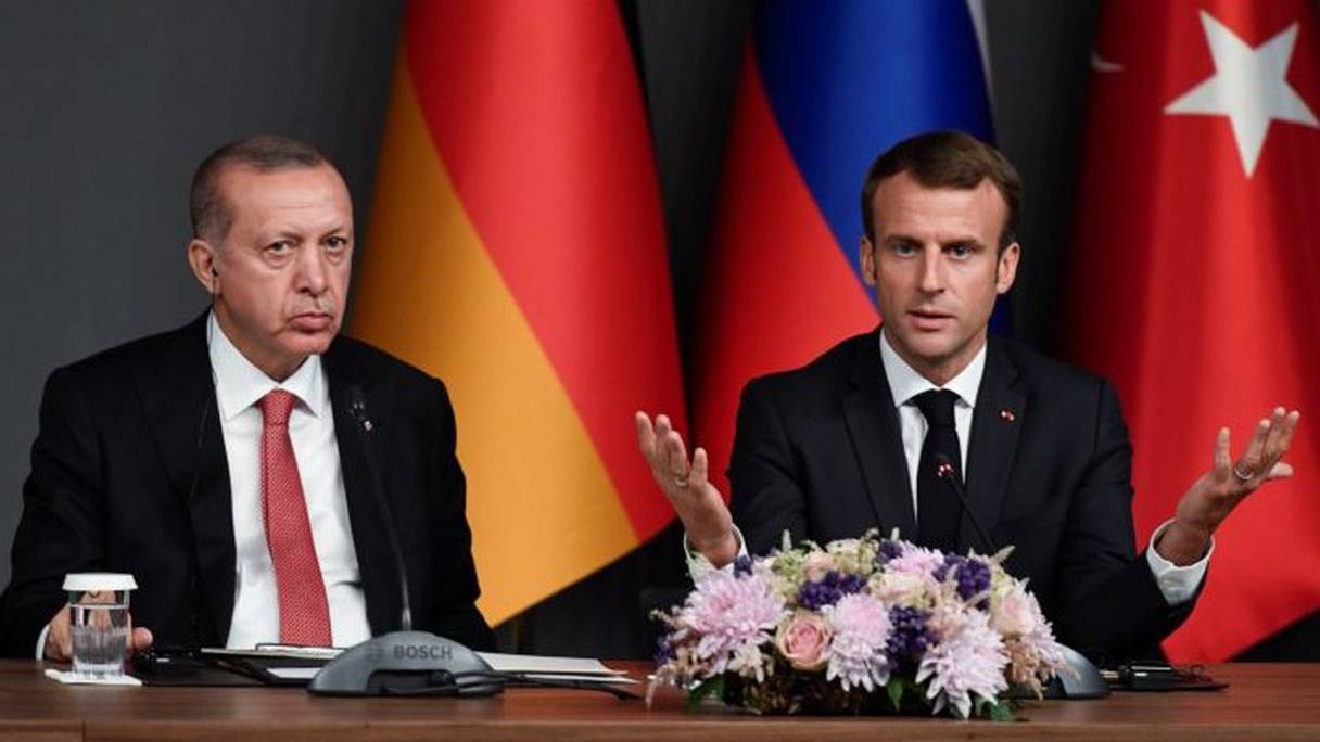Recep Tayyip Erdogan et Emmanuel Macron, en 2018. 
