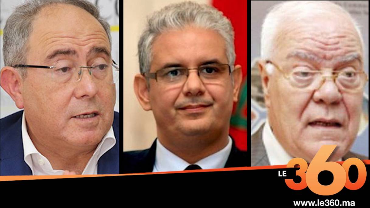 De g à d: Hakim Marrakchi (Ex-candidat à la présidence de la CGEM), Nizar Baraka (SG du parti de l'istiqlal) et Hassan Sentissi (président de l'Asmex)
