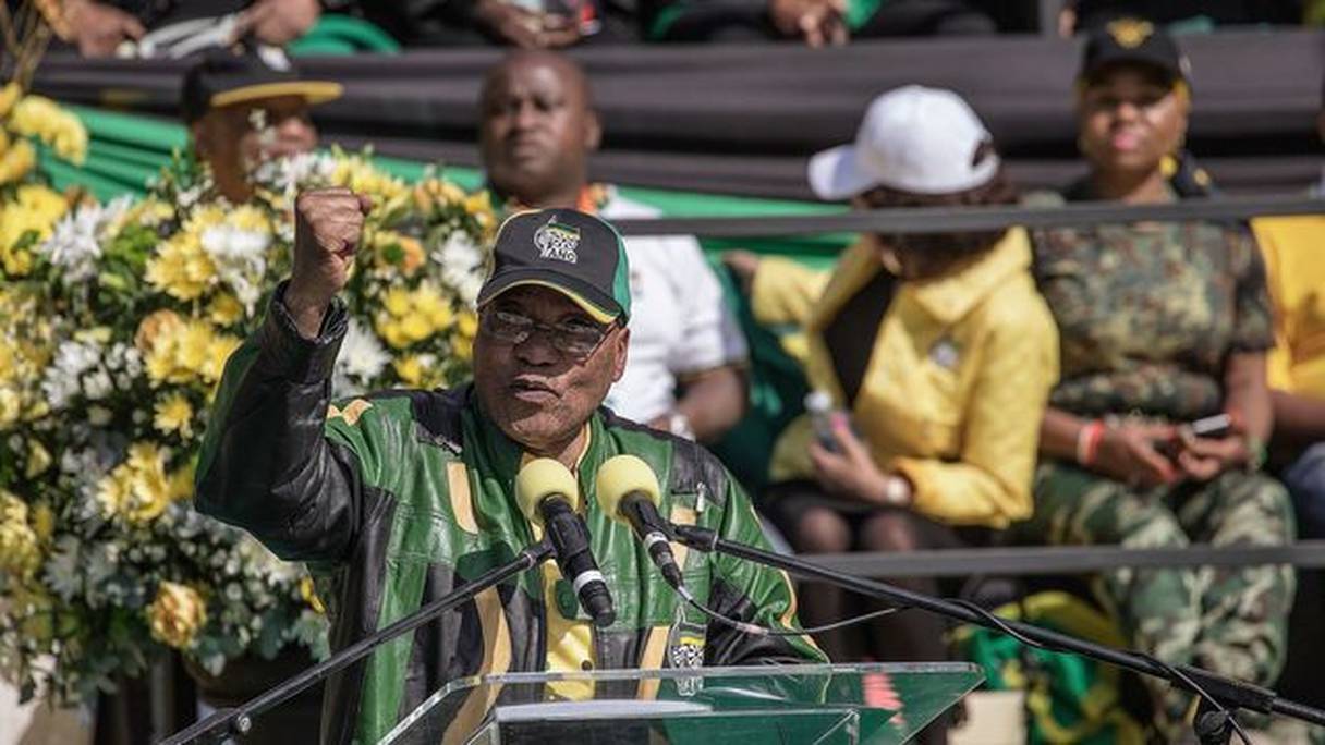 Jacob Zuma lors d'un meeting électoral de l'ANC.
