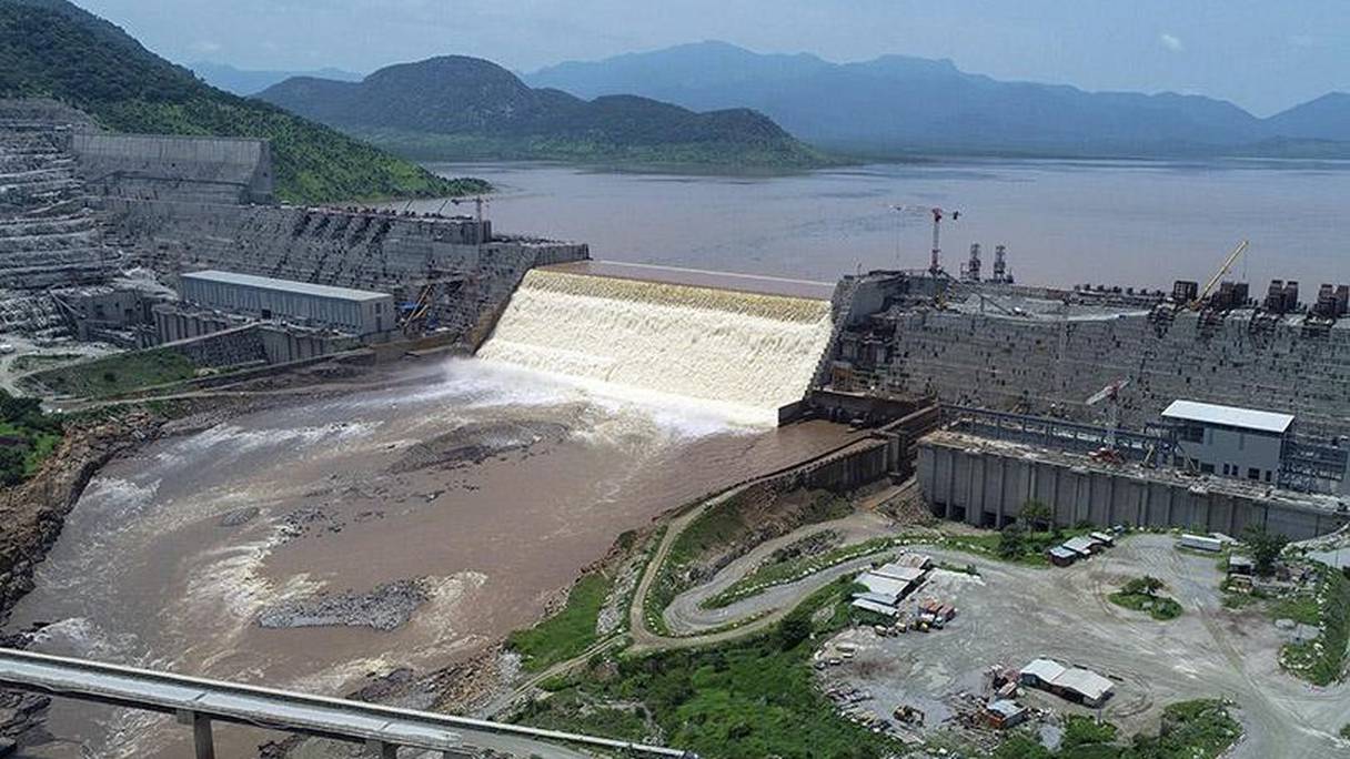 Le barrage de la Renaissance éthiopienne en cours de construction. 
