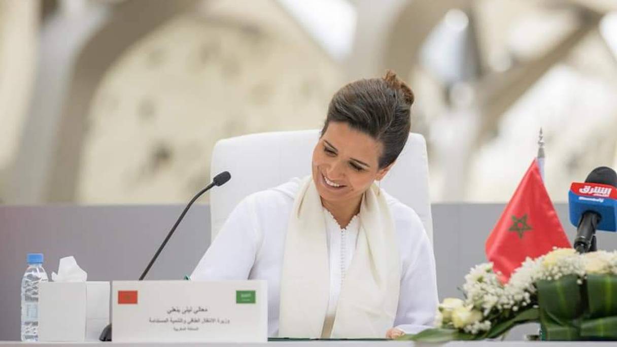 Leïla Benali, ministre de la Transition énergétique et du Développement durable, le 9 mai 2022, à Riyad.
