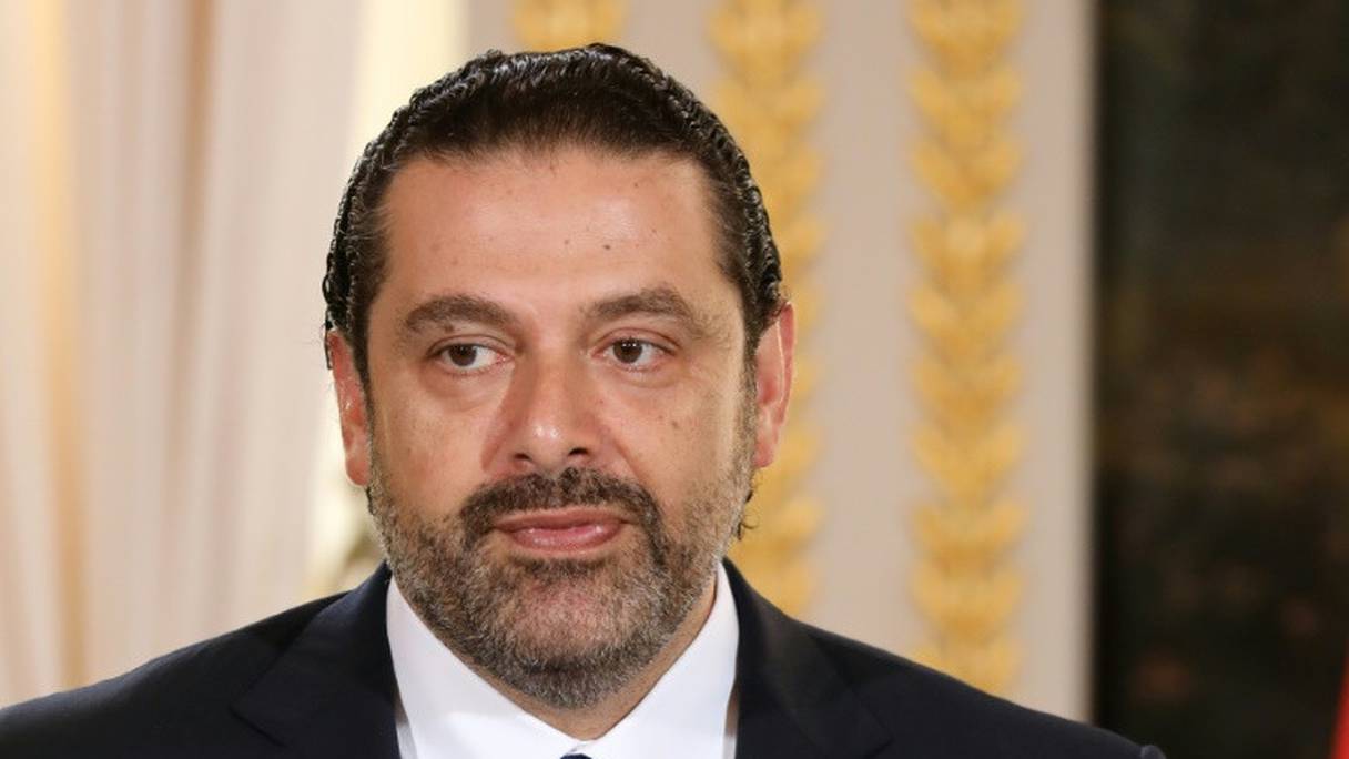 Saâd Hariri lors d'une conférence de presse à Paris le 1er septembre 2017.
