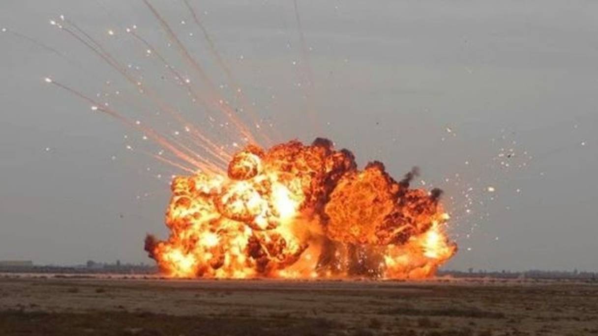 Explosion de mines. 

