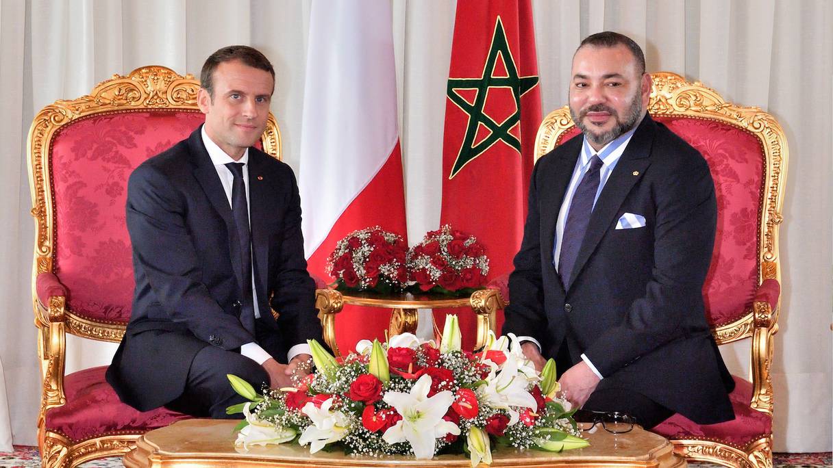  Le président français Emmanuel Macron et le roi Mohammed VI.
