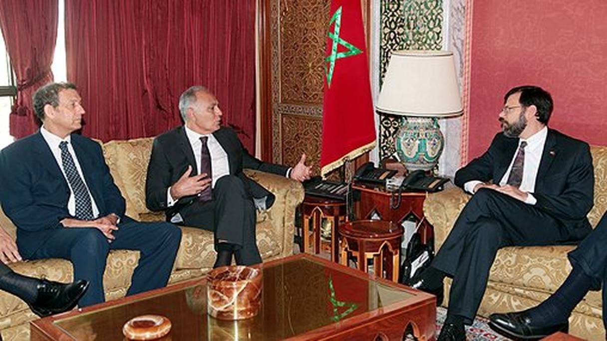 Jonathan Pershing, envoyé spécial US, avec Salaheddine Mezouar, ministre des Affaires étrangères et de la coopération.
