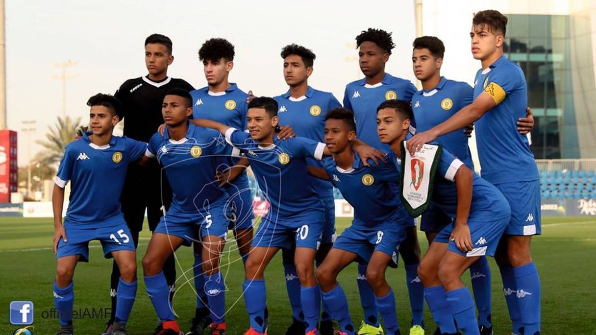 Jeunes lauréats de l'Académie Mohammed VI de football.
