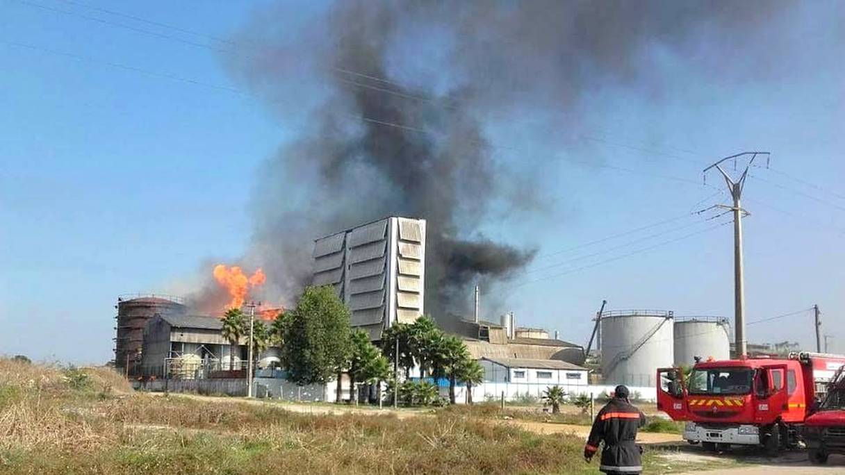 L'usine où l'incendie s'est déclaré à Kénitra.
