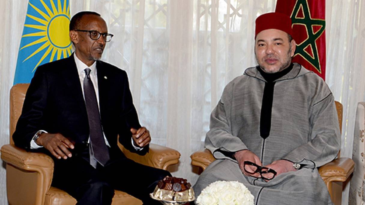 Le roi Mohammed VI et le président rwandais, Paul Kagamé.
