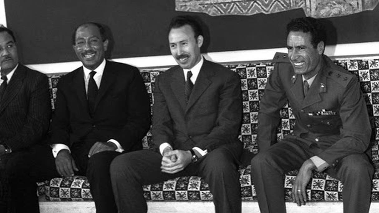Anouar Sadate, Houari Boumediene et Mouammar Kadhafi. 
