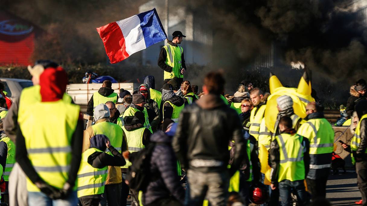 Les "gilets jaunes" manifestent à Paris, samedi 24 novembre 2018.
