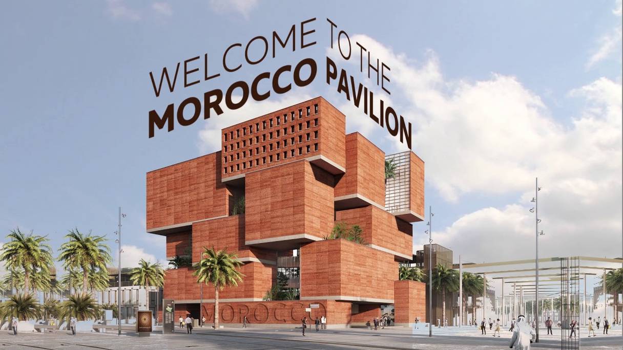 Maquette du pavillon Maroc à l'exposition universelle Expo 2020 Dubaï, aux Emirats Arabes Unis. 
