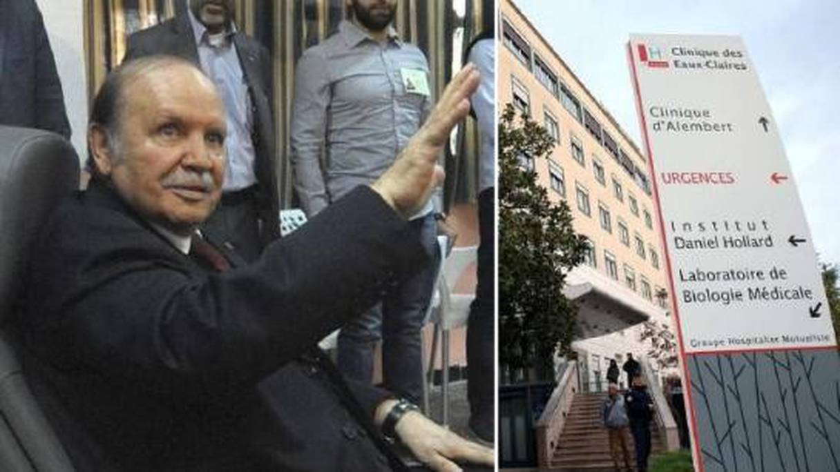 Abdelaziz Bouteflika à l'hôpital de Grenoble après un accident vasculaire cérébral en 2013.
