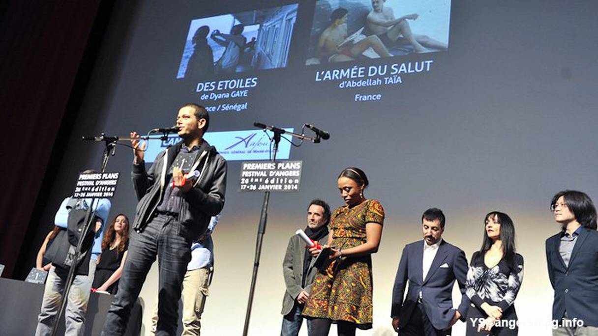 Abdellah Taia lors de la cérémonie de remise des prix, samedi 25 janvier, au festival Premiers plans d'Angers.
