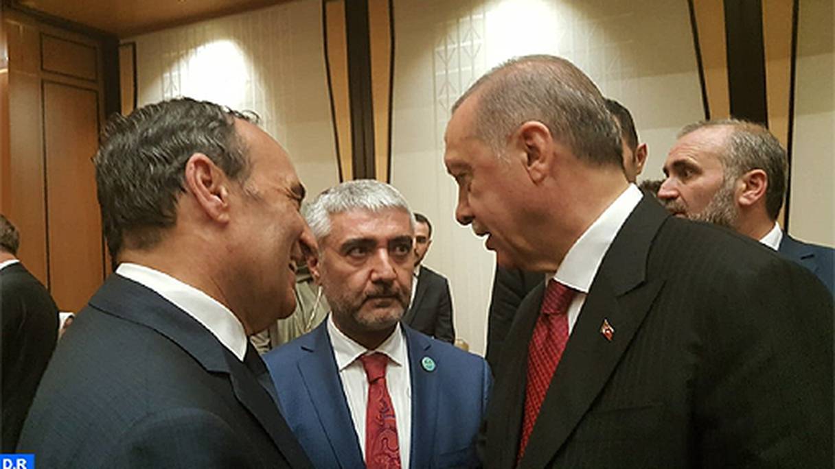 Le président Erdogan recevant Habib El Malki, président de la Chambre des représentants.

