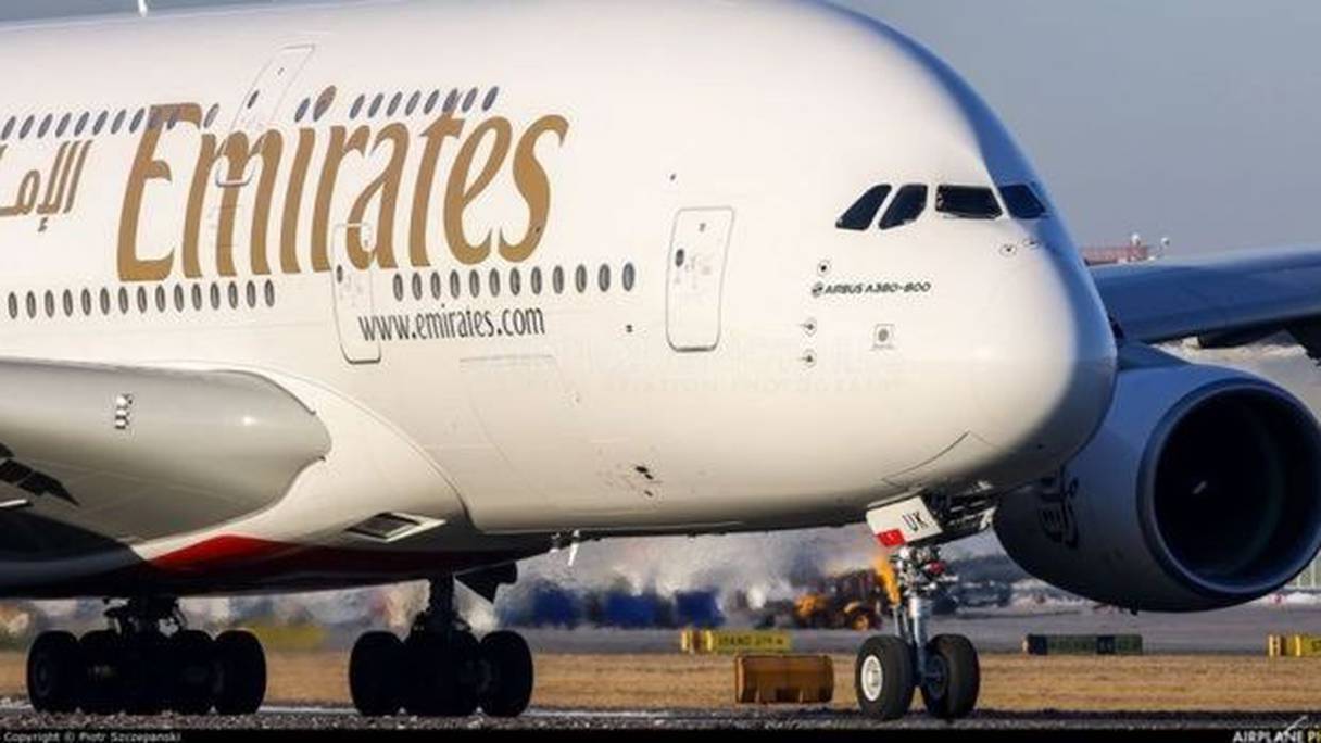 Un A380 de la compagnie Emirates. 
