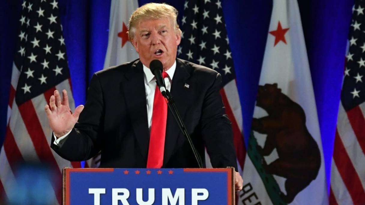Le candidat à la Maison Blanche Donald Trump lors d'un meeting, le 2 juin 2016 à San Jose (Californie).
