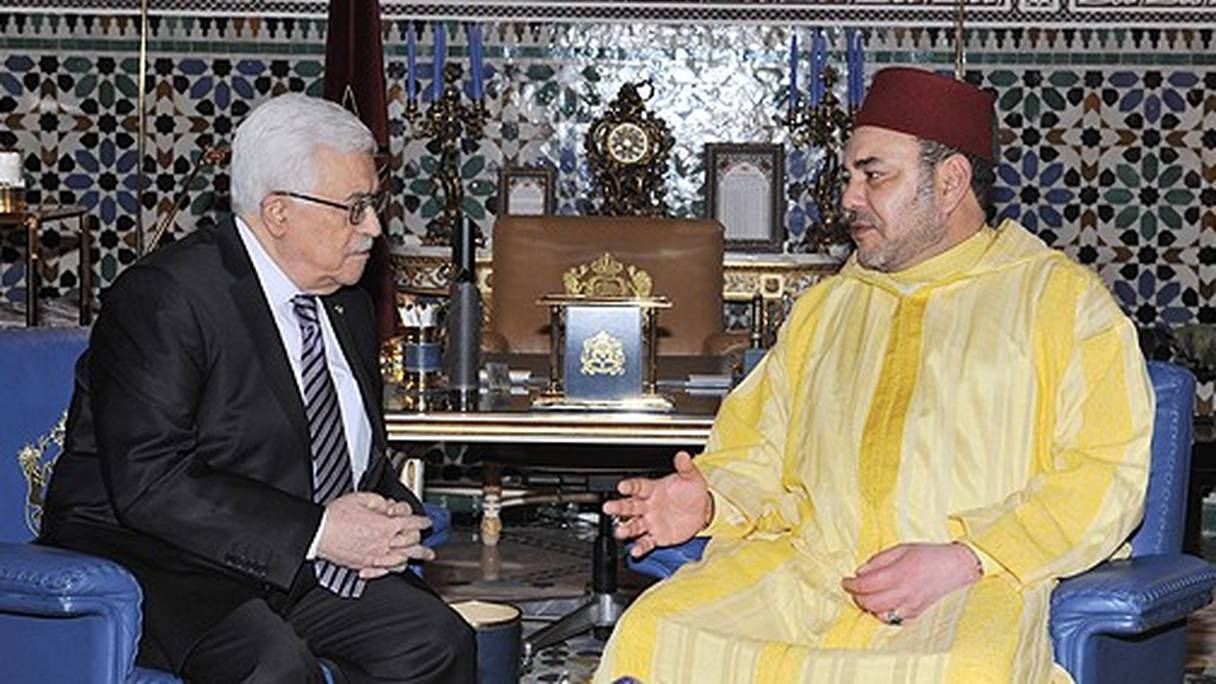 Le président palestinien Mahmoud Abbas et le roi Mohammed VI.
