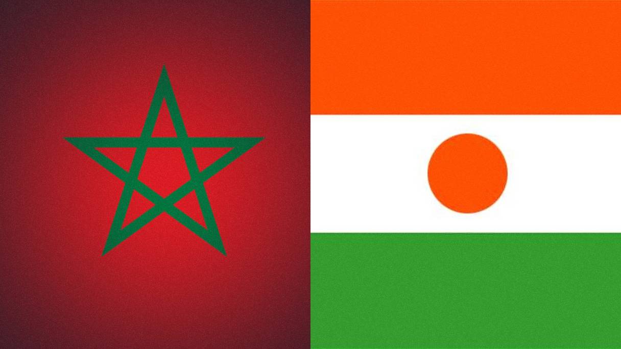 Drapeaux du Maroc et du Niger.
